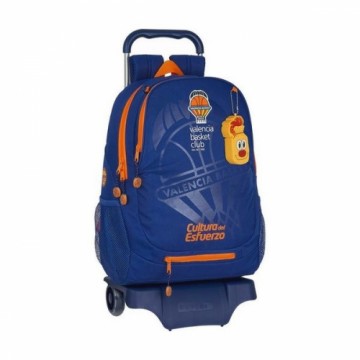 Школьный рюкзак с колесиками 905 Valencia Basket Синий Оранжевый