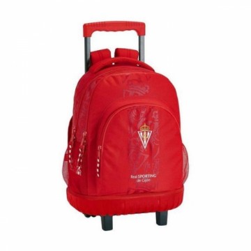 Real Sporting De GijÓn Школьный рюкзак с колесиками Compact Real Sporting de Gijón Красный