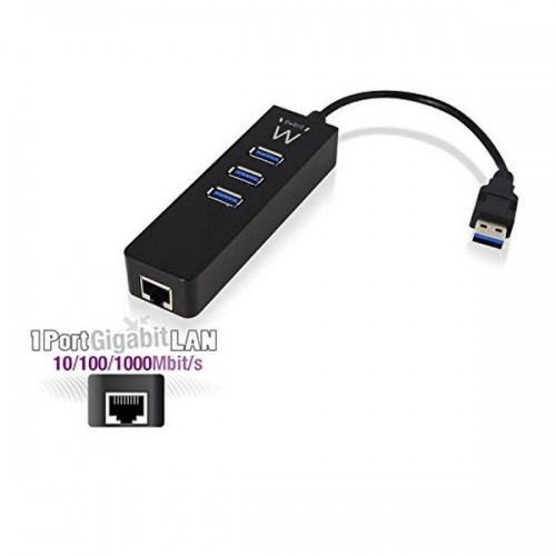 USB Centrmezgls Ewent EW1140 3 x USB 3.1 RJ45 Plug and Play image 2