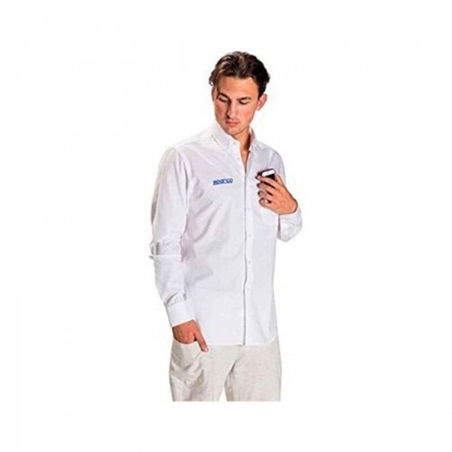 Vīriešu Krekls ar Garām Piedurknēm Sparco Balts (S Izmērs) image 2