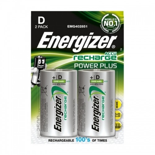 Atkārtoti Uzlādējamas Baterijas Energizer ENRD2500P2 HR20 D2 2500 mAh image 3