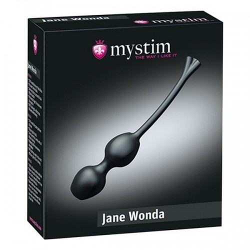 Vaginālās viedlodītes Jane Wonda Kegel Balls, melnas Mystim Silikona (Ø 3,3 cm) image 2