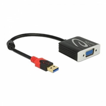 Адаптер USB 3.0 — VGA DELOCK 62738 20 cm Чёрный