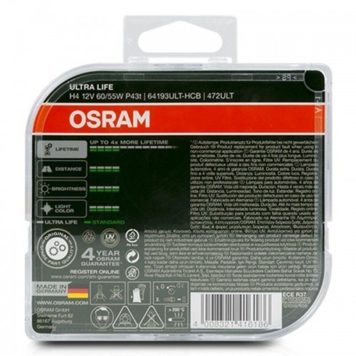 Automašīnas spuldze Osram Ultra Life H4 12V 60/55W image 2