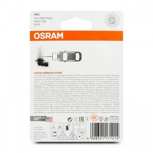 Automašīnas spuldze OS9005-01B Osram OS9005-01B HB3 60W 12V image 3