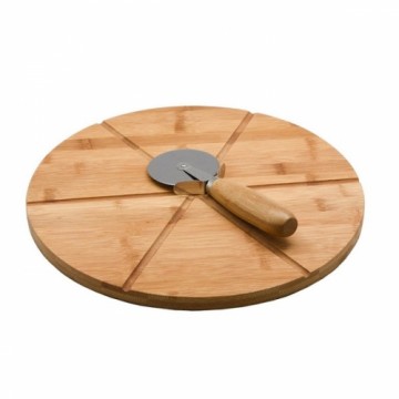 Bigbuy Home Разделочная доска Нож для пиццы Бамбук (32 x 1,5 x 32 cm)