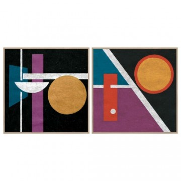 Glezna DKD Home Decor Abstrakts (2 pcs) (83 x 4.5 x 83 cm)