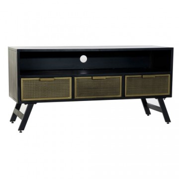 TV mēbeles DKD Home Decor Melns Metāls Bronza (125 x 41 x 62 cm)