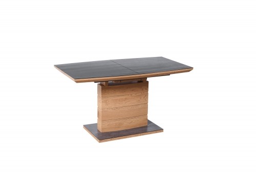Halmar CONCORD extension table, color: top - dark grey, leg - golden oak image 3