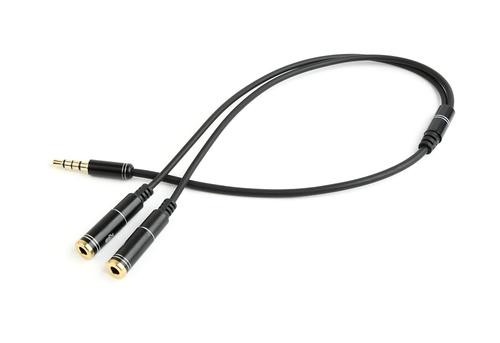 Gembird !Adapter audio microphon 3.5mm mini Jack/4PIN/0. audio cable 0.2 m 2 x 3.5mm Black image 2