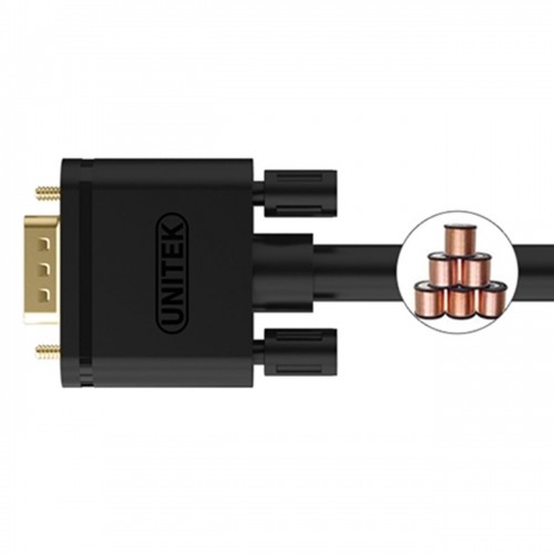 Unitek V7 Black Video Cable VGA Male to VGA Male 2m 6.6ft image 2