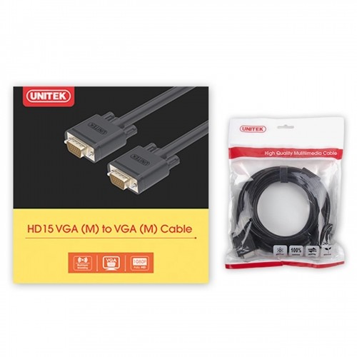 Unitek V7 Black Video Cable VGA Male to VGA Male 2m 6.6ft image 3