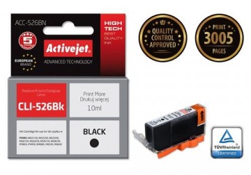 Activejet ACC-526BN ink for Canon printer; Canon CLI-526Bk replacement; Supreme; 10 ml; black