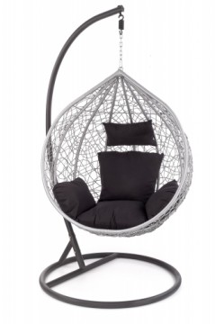 Halmar EGGY garden chair black / grey