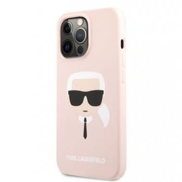 Karl Lagerfeld  iPhone 13 Pro Liquid Silicone Karl Head Case Pink