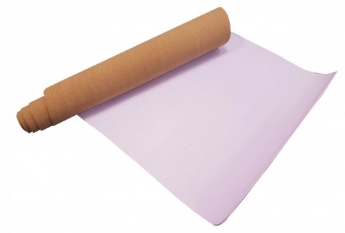 Yoga mat SVELTUS 1303 183x61x0,5cm Cork / pink image 3