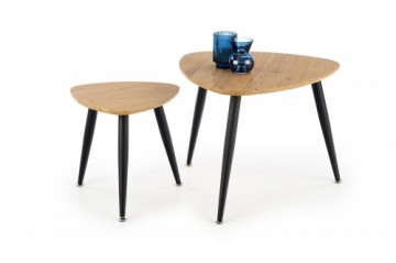 Halmar NICEA 2, set of two coffee tables, color: golden oak / black