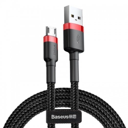 Cable Micro USB Baseus Cafule 1.5A 2m (red &amp; black) image 1