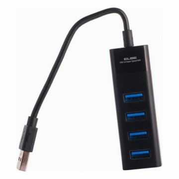 4-Port USB Hub 3.0 ELBE Melns