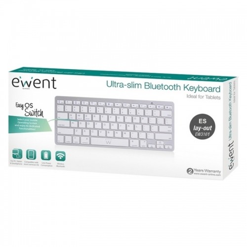 Blueutooth klaviatūra Ewent EW3161 Balts (Spāņu) image 4