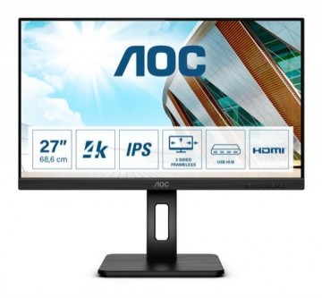 AOC U27P2CA computer monitor 68.6 cm (27&quot;) 3840 x 2160 pixels 4K Ultra HD LED Black