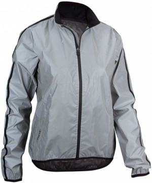 Women's running jacket AVENTO Reflective 74RB ZIL 38 Silver