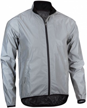 Men's running jacket AVENTO Reflective 74RC ZIL S Silver