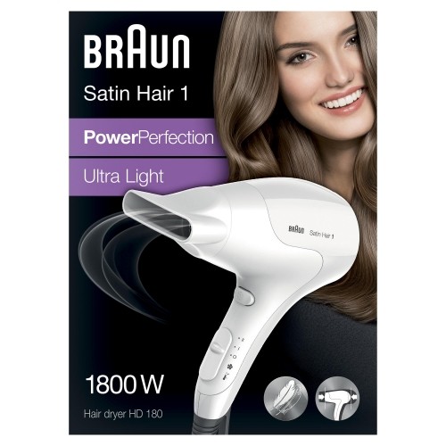 Hair Dryer Braun Satin Hair Warranty 24 month(s), Motor type DC, 1800 W, White image 1