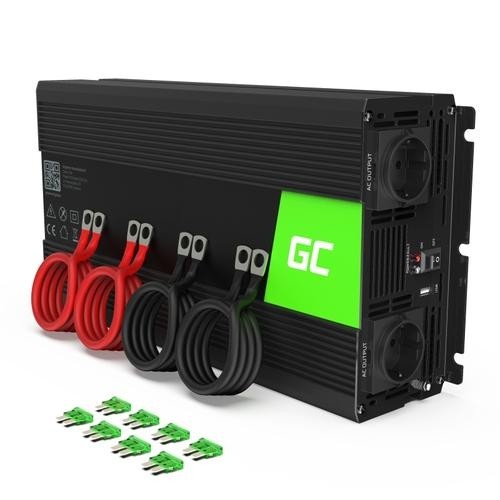 Green Cell INV12 power adapter/inverter Auto 3000 W Black image 1