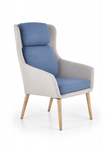 Halmar PURIO leisure chair, color: light grey / blue image 1