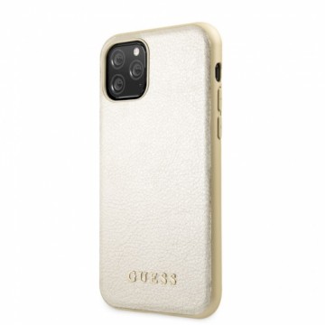 Guess Apple iPhone 11 Pro Iridescent PU Leather Hard Case Gold