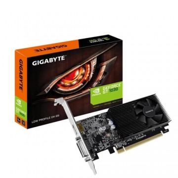 Graphics Card|GIGABYTE|NVIDIA GeForce GT 1030|2 GB|64 bit|PCIE 3.0 16x|GDDR4|Memory 2100 MHz|GPU 1177 MHz|Single Slot Fansink|1xDVI|1xHDMI|GV-N1030D4-2GL