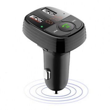 Devia Smart Автомобильный FM Трансмиттер Bluetooth 5.0 / MP3 / MicroSD  /2x USB QC 3.0 + 1,5A / LED / Черный