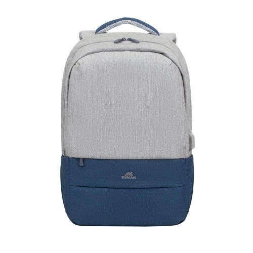 NB BACKPACK ANTI-THEFT 17.3"/7567 GREY/DARK BLUE RIVACASE image 1