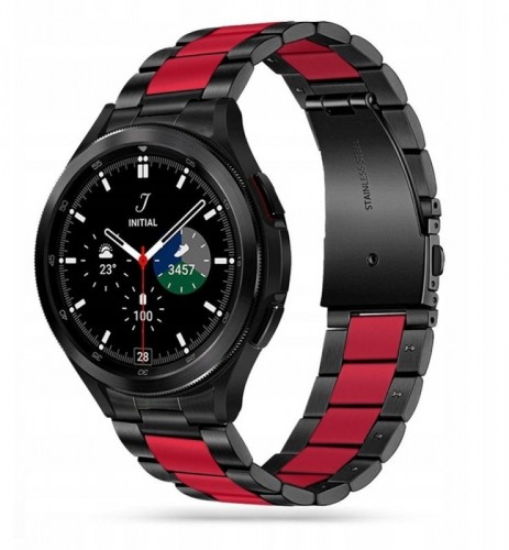 Tech-Protect ремешок для часов Stainless Samsung Galaxy Watch4 40/42/44/46mm, черный/красный image 1