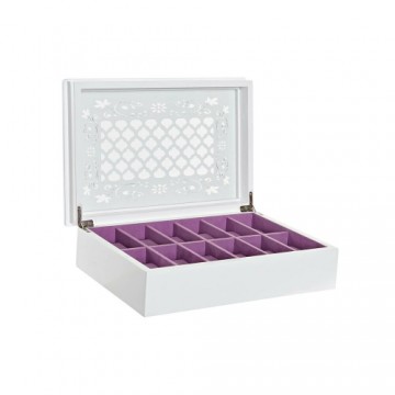 Lādīte DKD Home Decor Pulksteņi Stikls Romantiski Koks MDF (29 x 20 x 9.5 cm)