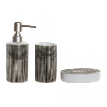 Набор для ванной DKD Home Decor Коричневый ABS Керамика (3 pcs) (6.5 x 6.5 x 17 cm)