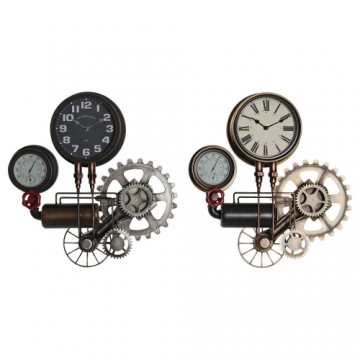 Настенное часы DKD Home Decor Чёрный Красный Железо Позолоченный (2 pcs) (54 x 9 x 56 cm)