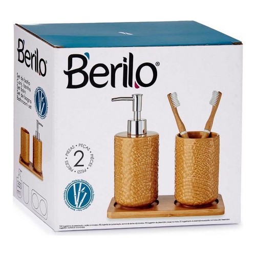 Berilo Набор для ванной квадраты Керамика Бамбук Верблюжий (3 pcs) image 3