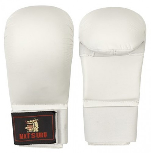 Karate gloves Matsuru with velcro closure, synthetic leather, L white image 1