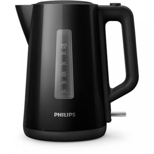 Philips Kettle HD9318/20 Electric, 2200 W, 1.7 L, Plastic, 360° rotational base, Black image 1