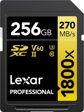 Lexar memory card SDXC 256GB Professional 1800x UHS-II U3 V60