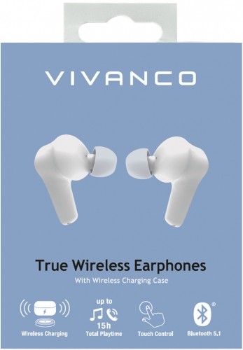 Vivanco wireless earbuds Comfort Pair TWS, white (62599) image 4