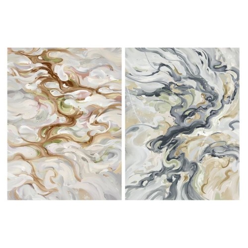 Glezna DKD Home Decor Abstrakts (2 pcs) (90 x 3 x 120 cm) image 1