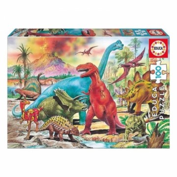 Puzle un domino komplekts Educa Dino (100 pcs)