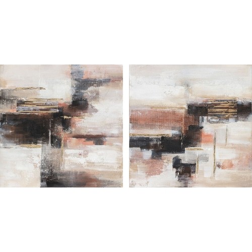 Glezna DKD Home Decor Abstrakts (90 x 2.4 x 90 cm) (2 pcs) image 1