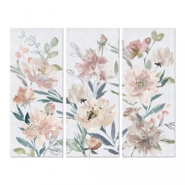 Glezna DKD Home Decor Цветы (3 pcs) (55 x 3 x 135 cm)