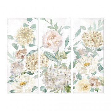 Glezna DKD Home Decor Цветы (3 pcs) (55 x 3 x 135 cm)