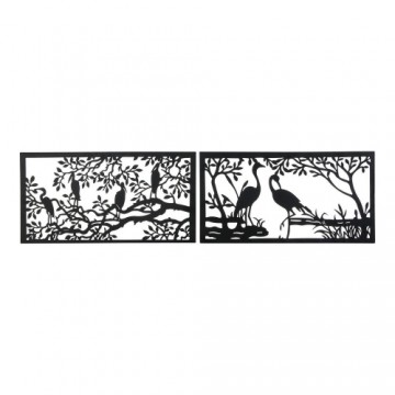 Dekoratīvās figūriņas DKD Home Decor Putni Metāls (2 pcs) (96 x 1 x 50 cm)