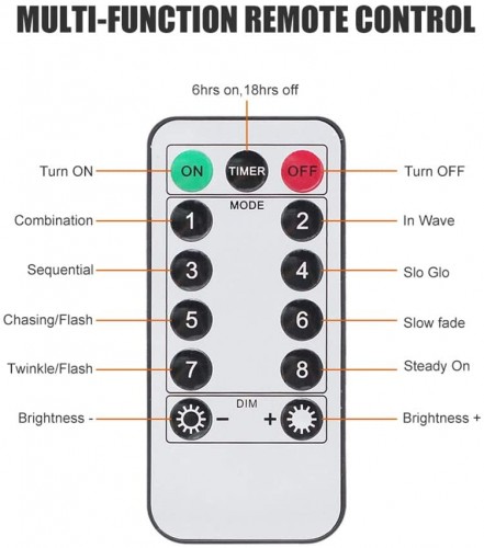 USB vītņu aizkars ar 300 LED (3x3m) un 8 režīmiem ar tālvadības taimeri (Pure White) image 4